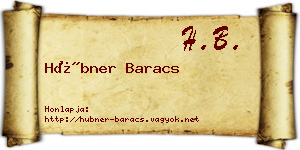 Hübner Baracs névjegykártya